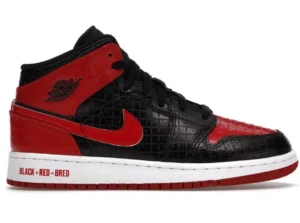 Jordan 1 mid Bred text